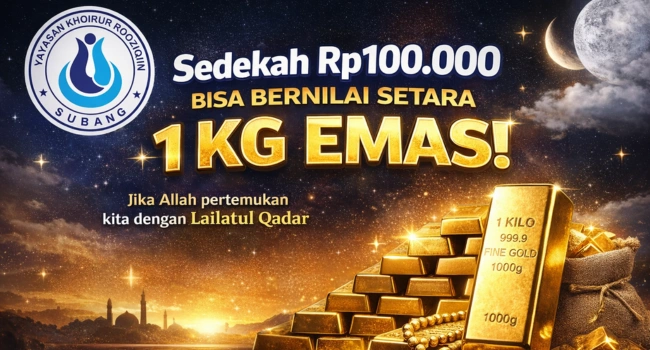 Sedekah 100 Ribu Setara 1 Kg Emas